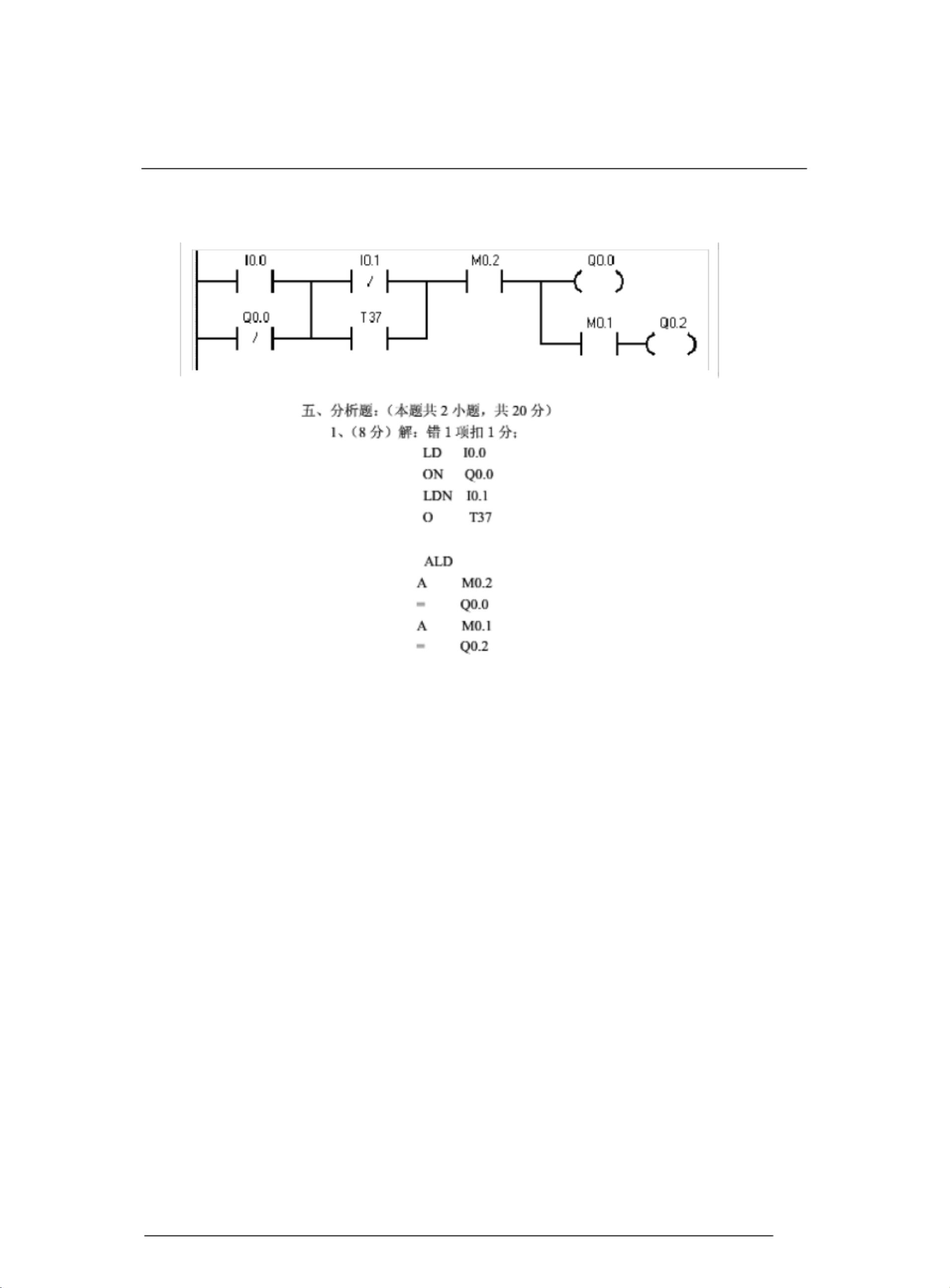 PLC编程及其答案解析